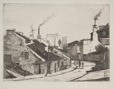 Wiejska ulica w Alouette, 1861. autorstwa François Bonvin