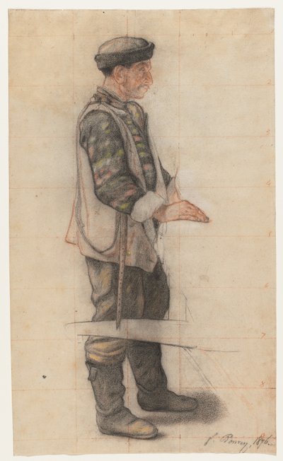 Studium na noszach dla upadłego dekarza, 1876. autorstwa François Bonvin