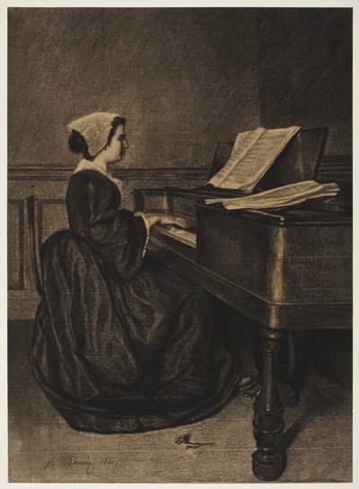 Kobieta w Spinecie autorstwa François Bonvin