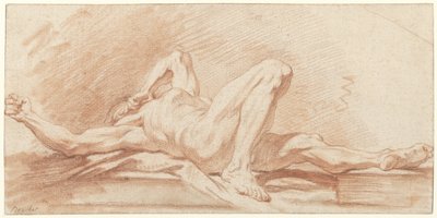 Studium leżącego nagiego mężczyzny autorstwa François Boucher (possibly)