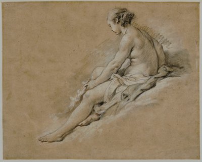 Siedząca naga dziewczyna autorstwa François Boucher