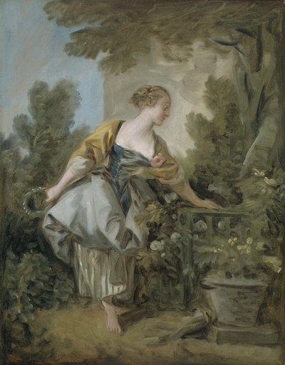 Młoda dziewczyna w parku autorstwa François Boucher