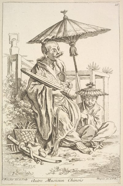 Inny chiński muzyk, 1738-45. autorstwa François Boucher