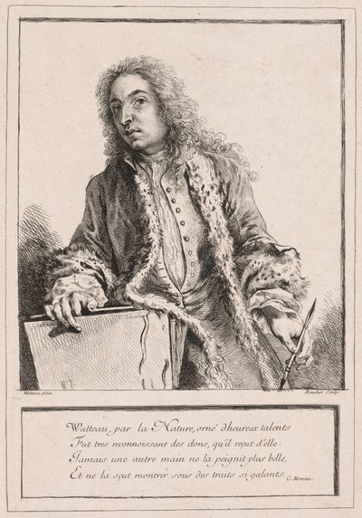 Antoine Watteau, ok. 1930 r. 1727. autorstwa François Boucher