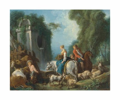 Boucher - Pastorał przy fontannie autorstwa François Boucher