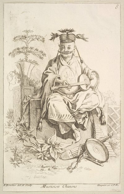 Chiński muzyk, 1738-45. autorstwa François Boucher