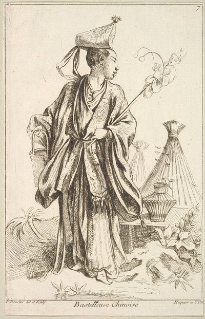 Chiński performer, 1738-45. autorstwa François Boucher