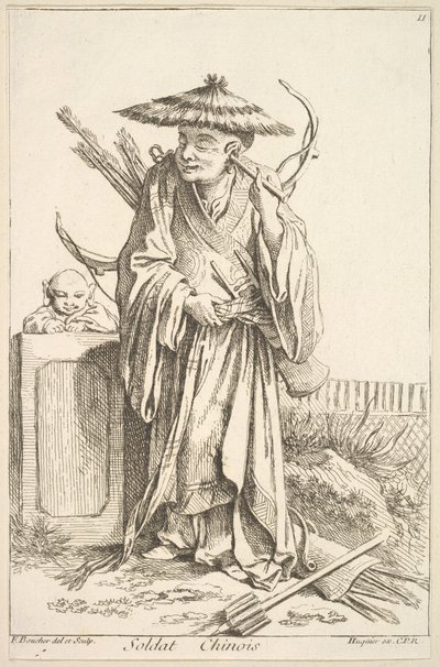 Żołnierz chiński, 1738-45. autorstwa François Boucher