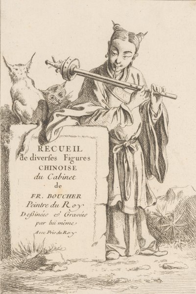 Kolekcja różnorodnych figurek chińskich, 1738-45. autorstwa François Boucher