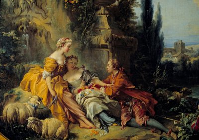Rozmowa Champetre Obraz Francois Bouchera (1703-1770) XVIII wiek autorstwa François Boucher