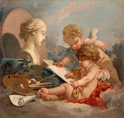 Kupidyny. Alegoria malarstwa autorstwa François Boucher
