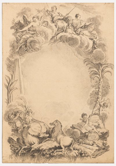 Projekt rozety na cześć Williama Earla Cowpera (ok. 1665-1723) autorstwa François Boucher