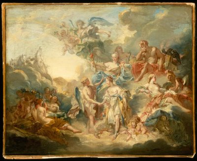 F.Boucher, ślub Kupidyna i Psyche / obraz, XVIII w. autorstwa François Boucher