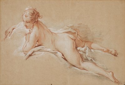 Francuski: Kobieta leżąca na brzuchu autorstwa François Boucher