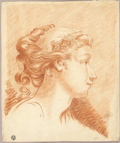 Głowa dziewczynki z profilu po prawej stronie autorstwa François Boucher