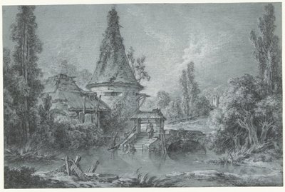 Krajobraz z wieżą, niedaleko Beauvais autorstwa François Boucher