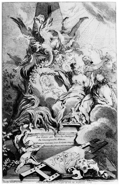 Łaski przy grobie Watteau, c1720-1770 1924 autorstwa François Boucher
