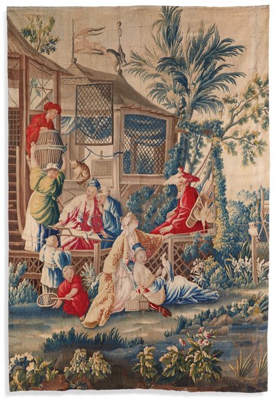 Gobelin Ludwika XVI „aux Chinoiserie”, Aubusson, kon. ćw. XVIII w. autorstwa François Boucher