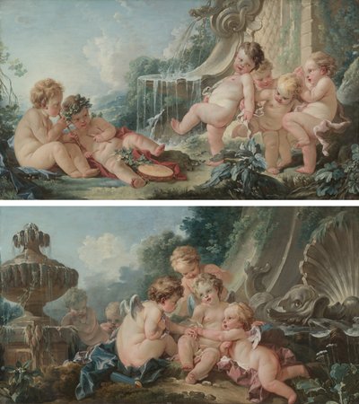 Muzyka i taniec i amorki w spisku autorstwa François Boucher