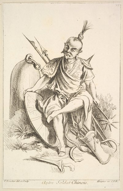 Inny chiński żołnierz, 1738-45. autorstwa François Boucher