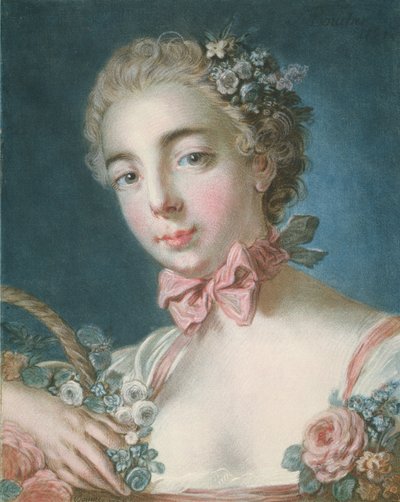 P.59-1959 Głowa Flory, grawerowana przez Louis-Marin Bonnet (1736-93) 1769 (akwaforta kolorowa i grawerowanie) autorstwa François Boucher