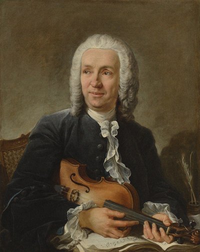 Portret kompozytora Francesco Geminianiego 1687-1762, c. 1745 autorstwa François Boucher