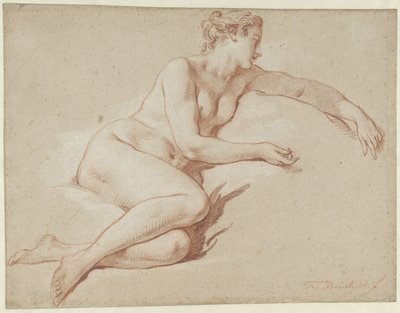 Półleżąca nagość kobieca Leżąca naga kobieta, zwrócona w prawo autorstwa François Boucher