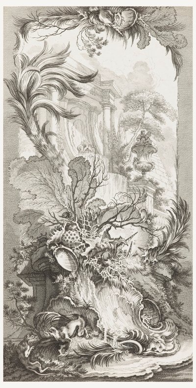 Rocaille (projekt rokoko), w Nowe elementy ekranów (Nowe koncepcje ekranów) autorstwa François Boucher