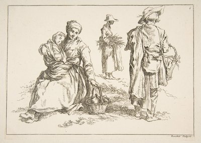 Arkusz szkiców, 1753. autorstwa François Boucher