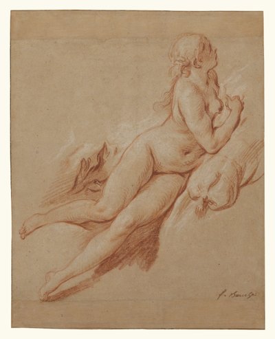 Studium leżącego aktu autorstwa François Boucher