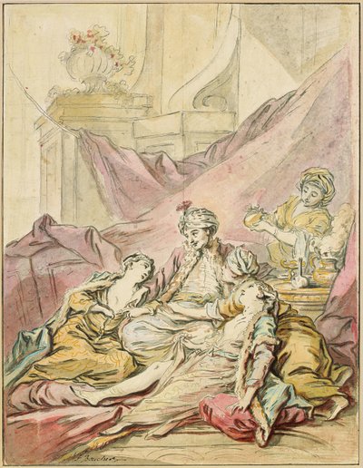 Pasza w swoim haremie, ok. 1735-1739 autorstwa François Boucher