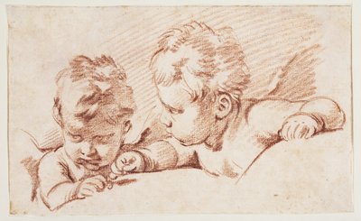 Dwa putta. Projekt do kawałka drzwi w Amalienborg autorstwa François Boucher