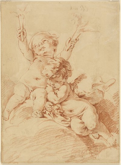 Dwa Putti autorstwa François Boucher
