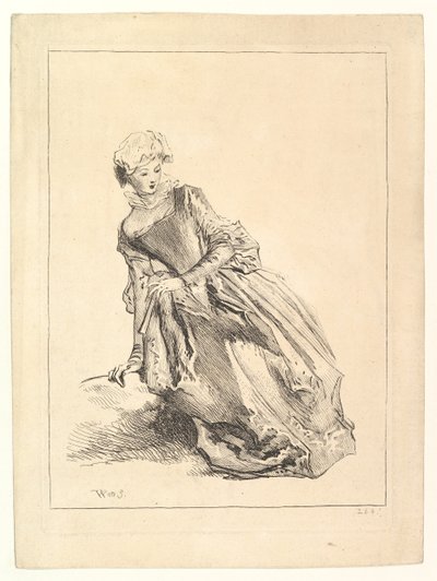 Kobieta pochylająca się w lewo, 1722-28. autorstwa François Boucher