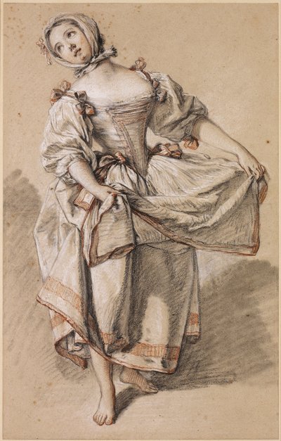 Młoda wiejska dziewczyna tańczy autorstwa François Boucher