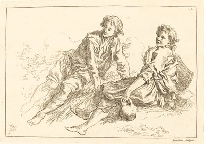 Leżący pasterze autorstwa François Boucher after Abraham Bloemaert
