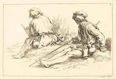 Siedzący pasterze autorstwa François Boucher after Abraham Bloemaert