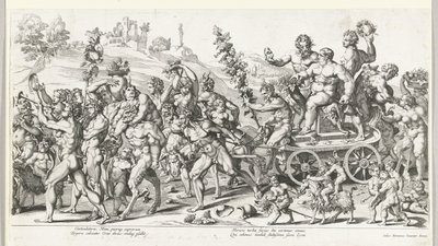 Triumf Bachusa, prawa połowa autorstwa François Chauveau (attributed to)