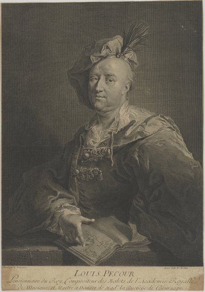 Portret tancerza i choreografa Louisa Pécoura 1653-1729, ok. 1720. autorstwa François Chereau