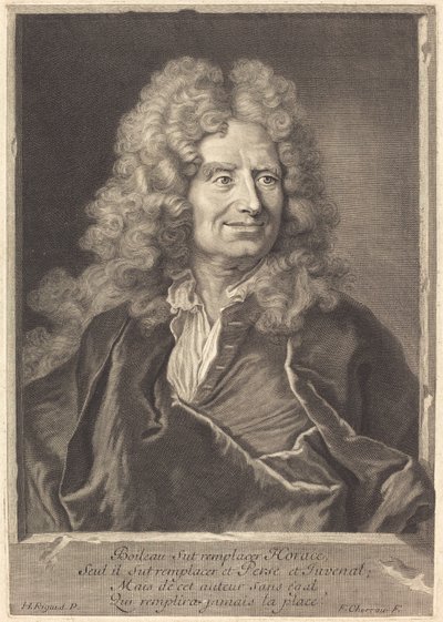 Mikołaj Boileau autorstwa François Chereau I after Hyacinthe Rigaud