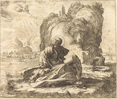 Święty Jan na wyspie Patmos autorstwa François Collignon after Jacques Callot