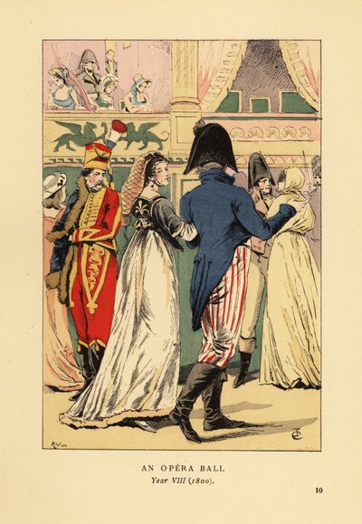 Modni goście na balu maskowym autorstwa François Courboin