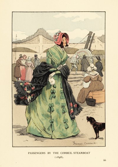 Pasażerowie parowcem Corbeil, Paryż autorstwa François Courboin