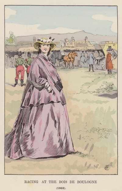 Wyścigi w Bois de Boulogne, 1862 autorstwa François Courboin