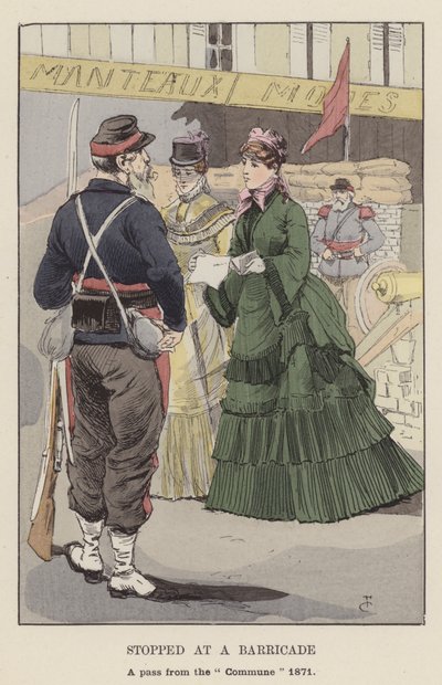Zatrzymany przy Barykadzie, przepustka od Gminy 1871 autorstwa François Courboin