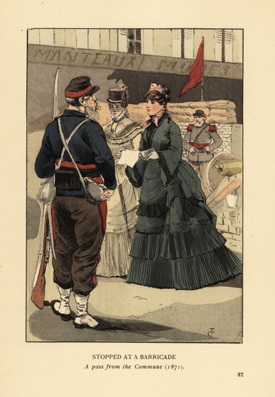 Zatrzymany przy barykadzie, przepustka od Komuny Paryskiej autorstwa François Courboin