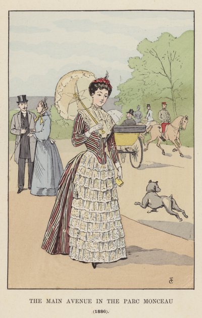 Główna Aleja w Parc Monceau, 1886 autorstwa François Courboin
