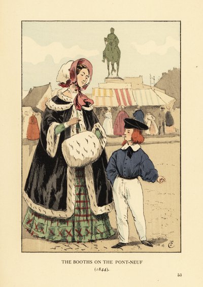 Kabiny na Pont Neuf, Paryż autorstwa François Courboin