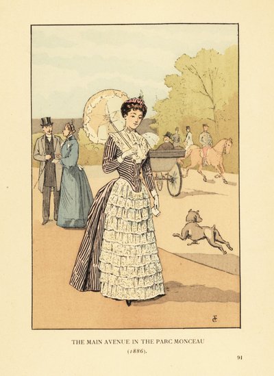 Główna aleja w Parc Monceau autorstwa François Courboin
