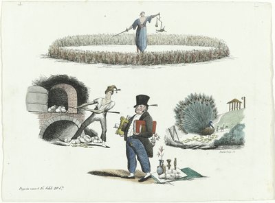 Kreskówka o J.C. Backer, C. Seyn i S. van der Paauw, 1839 autorstwa François Desterbecq